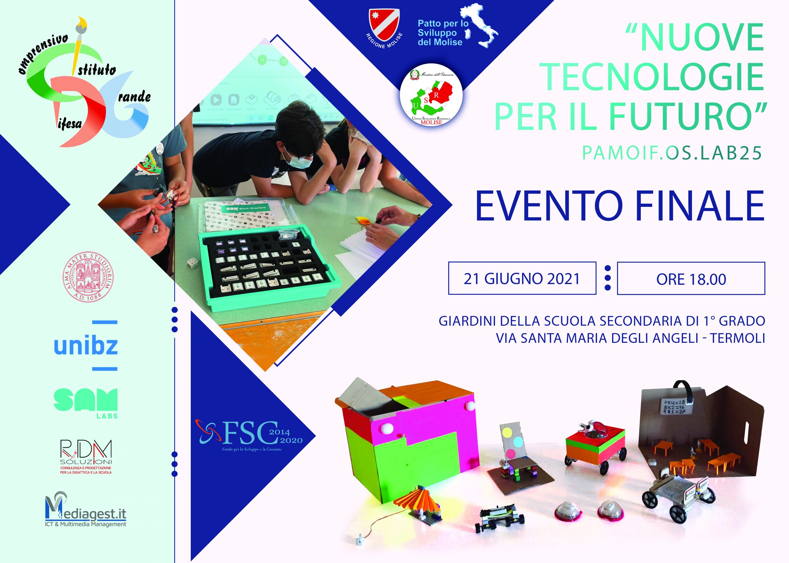 Scopri di più sull'articolo Evento finale Progetto ”Nuove tecnologie per il futuro” – Risorse FSC 2014-2020 -INVITO